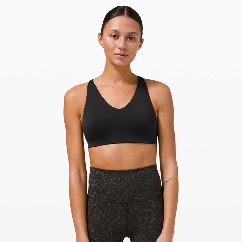 NWT Lululemon In Alignment Racerback Bra - Black - Picture 1 of 5